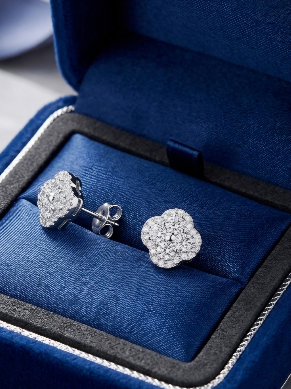 Moissanite Clover Stud Earrings